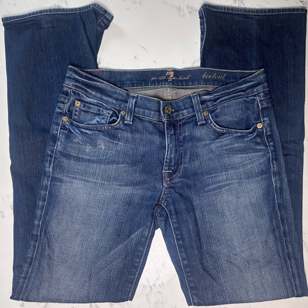 7 For All Mankind Women’s Dark Blue Cotton Bootcut Western Jeans size 27